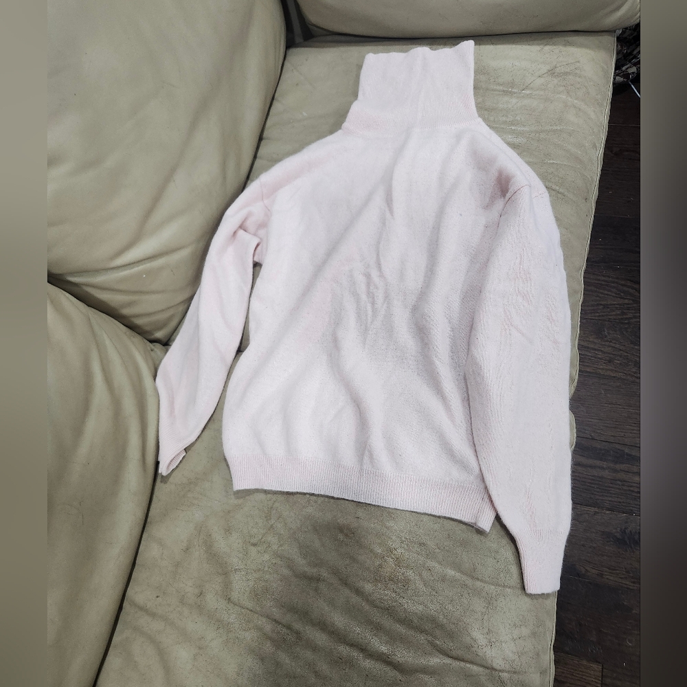 Cambridge Spirit Light Pink Turtleneck Angora And Lambswool Sweater Size S
